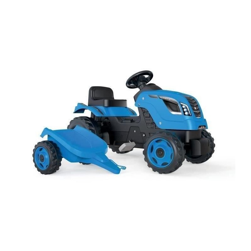 Tracteur a pédales Farmer XL + Remorque - Bleu - SMOBY - Siege ajusta Tracteur a pédales Farmer XL + Remorque - Bleu - SMOBY - Siege ajusta