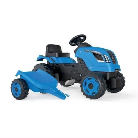 Tracteur a pédales Farmer XL + Remorque - Bleu - SMOBY - Siege ajusta