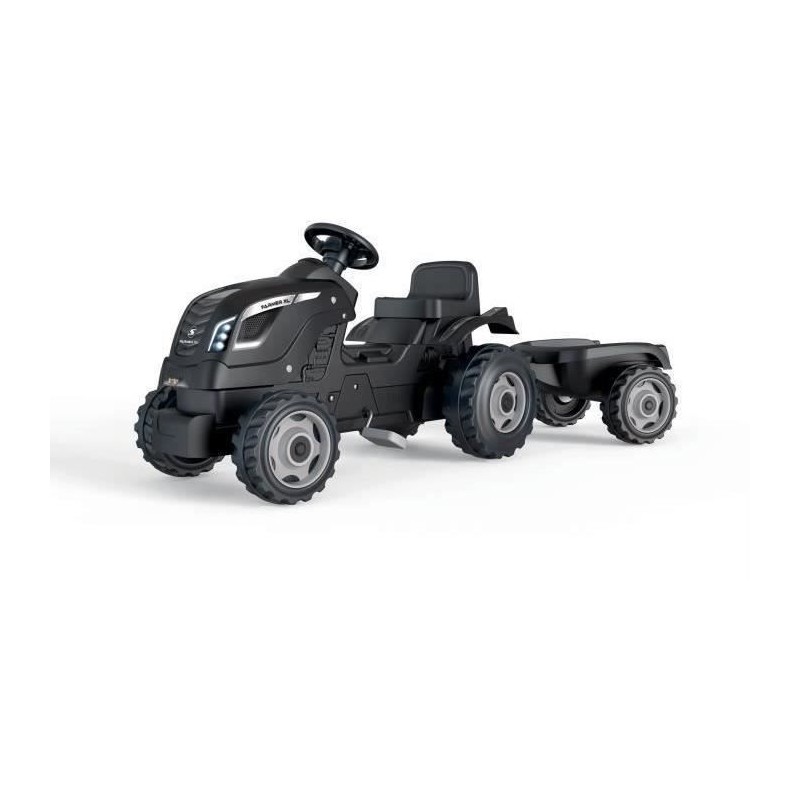 Tracteur a pédales Farmer XL + Remorque - SMOBY - Noir - 90% Plastiqu Tracteur a pédales Farmer XL + Remorque - SMOBY - Noir - 90% Plastiqu