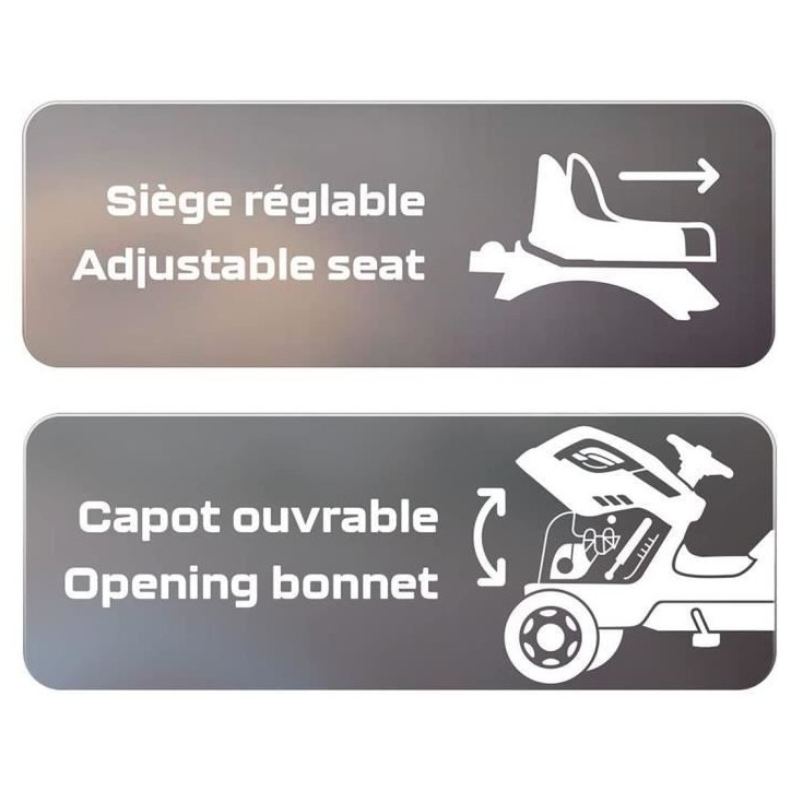 Tracteur a pédales Farmer XL + Remorque - SMOBY - Noir - 90% Plastique recyclé- Siege ajustable - Capot ouvrant - Volant avec