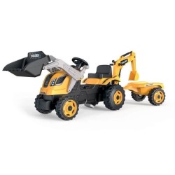 Tracteur a pédales Builder Max + Remorque + Pelleteuse + Pelle - Smob