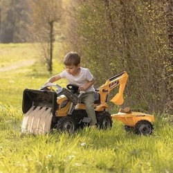 Tracteur a pédales Builder Max + Remorque + Pelleteuse + Pelle - Smob