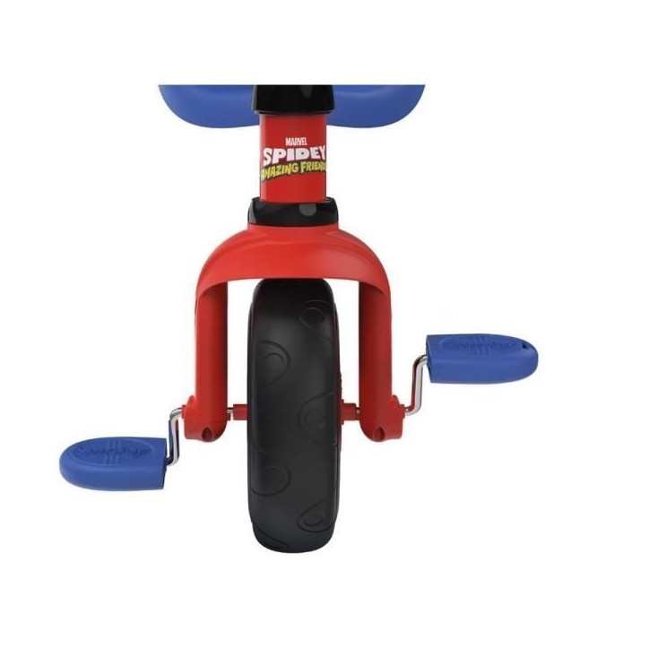 Smoby - Tricycle Be Fun - Spidey - Evolutif de 15 mois a 3 ans - Canne parentale réglable sur 3 positions - Ceinture de sécuri