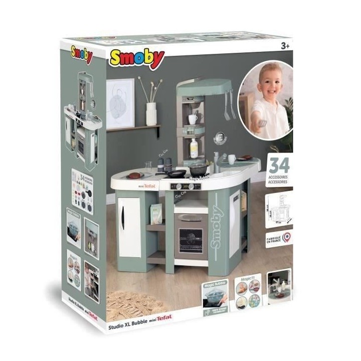Tefal cuisine studio xl bubble avec fonction magic bubble - 34 accessoires- des 3 ans