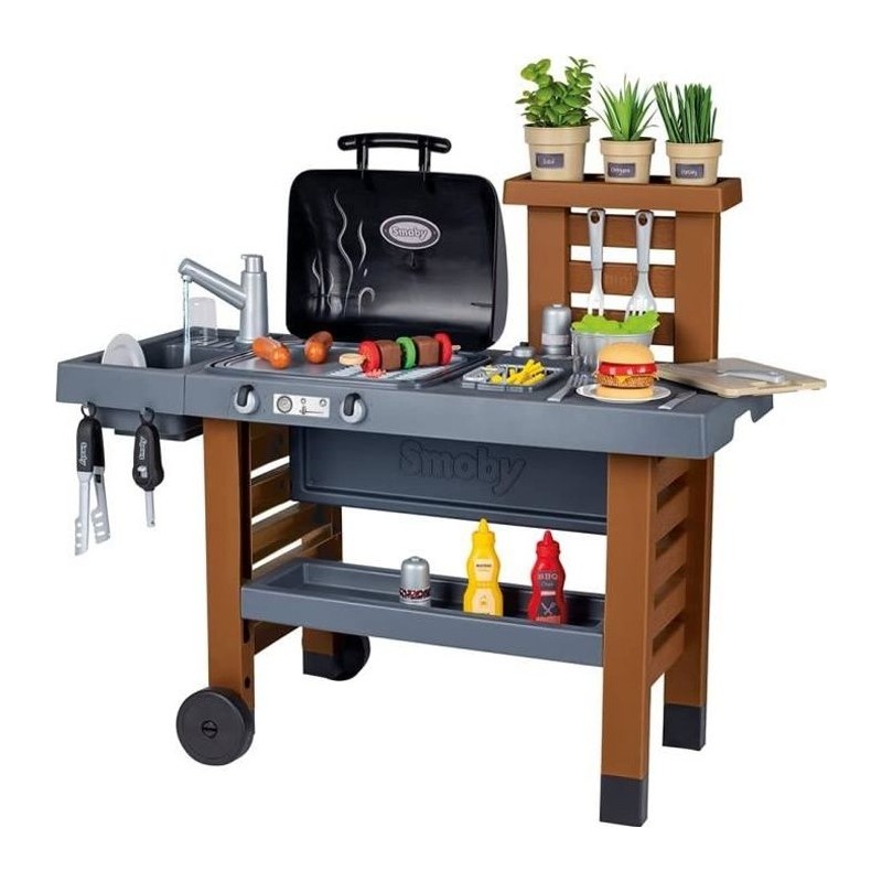 Cuisine d'Extérieur Évolutive Smoby - Grill et Plancha - 40 Accessoi Cuisine d'Extérieur Évolutive Smoby - Grill et Plancha - 40 Accessoi