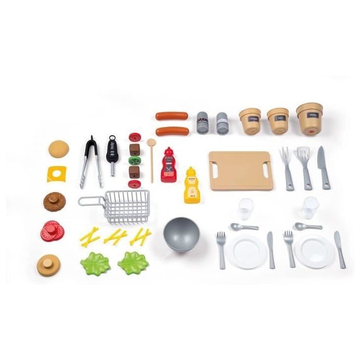 Cuisine d'Extérieur Évolutive Smoby - Grill et Plancha - 40 Accessoires