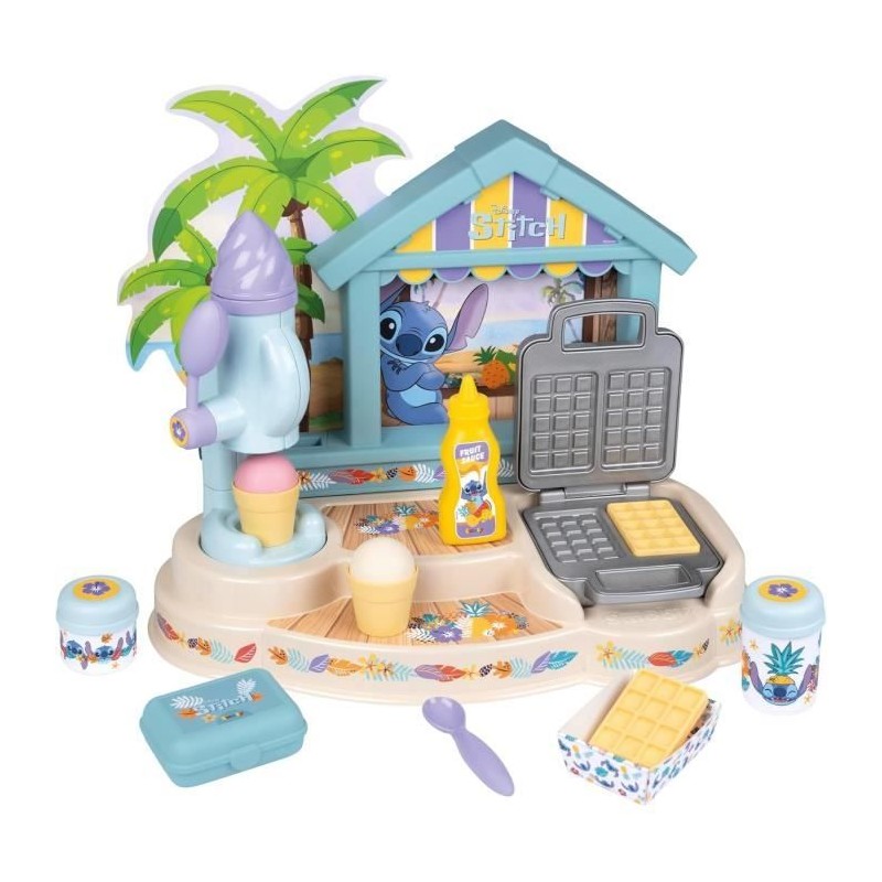 SMOBY - Paillote Gourmande Stitch - Fabrique a glaces et gaufrier