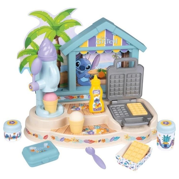 SMOBY - Paillote Gourmande Stitch - Fabrique a glaces et gaufrier SMOBY - Paillote Gourmande Stitch - Fabrique a glaces et gaufrier