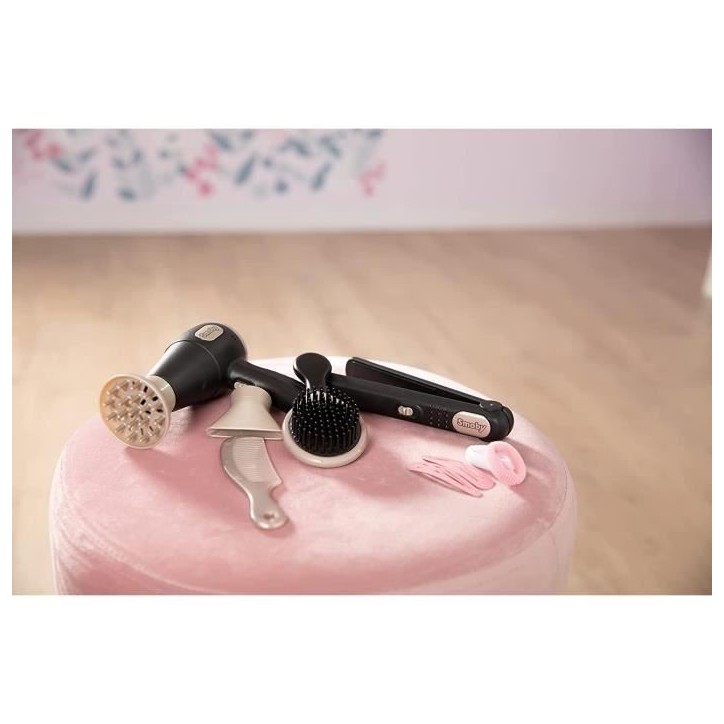 Smoby - My Beauty Hair Set - Set de Coiffure Enfant - Lisseur et Seche-Cheveux Factices - Fonctions Electroniques - 320144 Smoby - My Beauty Hair Set - Set de Coiffure Enfant - Lisseur et Seche-Cheveux Factices - Fonctions Electroniques - 320144