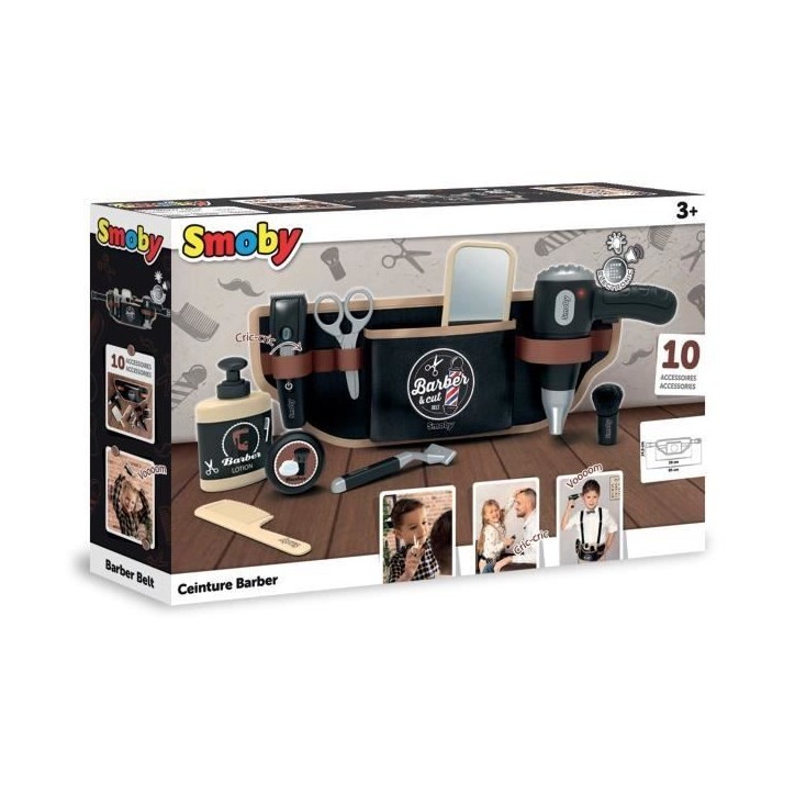 Smoby Barber & cut - Ceinture de barbier coiffeur, réglable - des 3 ans Smoby Barber & cut - Ceinture de barbier coiffeur, réglable - des 3 ans