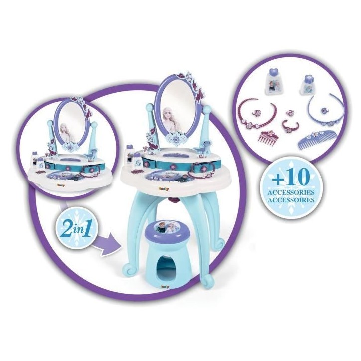 Coiffeuse 2 en 1 Frozen - Reine des Neiges - des 3 ans