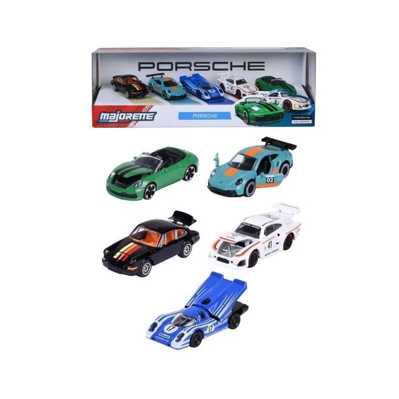 MAJORETTE - Majo Porsche 5 Pcs Giftpack - des 3 ans MAJORETTE - Majo Porsche 5 Pcs Giftpack - des 3 ans