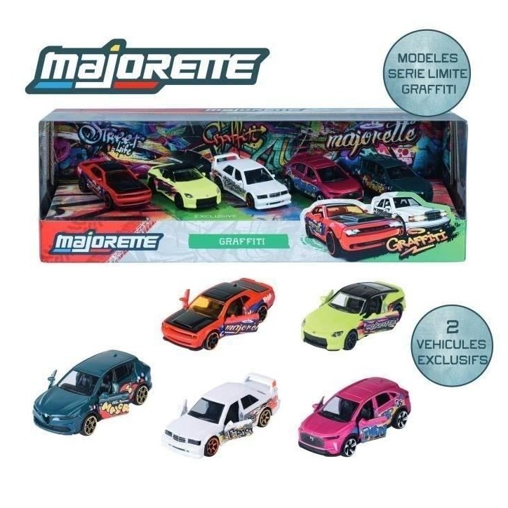 MAJORETTE - Majo SL Graffiti 5 Pcs Giftpack - des 3 ans MAJORETTE - Majo SL Graffiti 5 Pcs Giftpack - des 3 ans