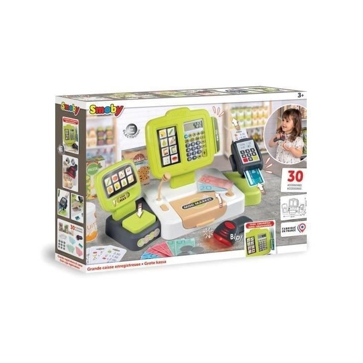 Smoby grande caisse enregistreuse - 30 accessoires inclus - des 3 ans Smoby grande caisse enregistreuse - 30 accessoires inclus - des 3 ans