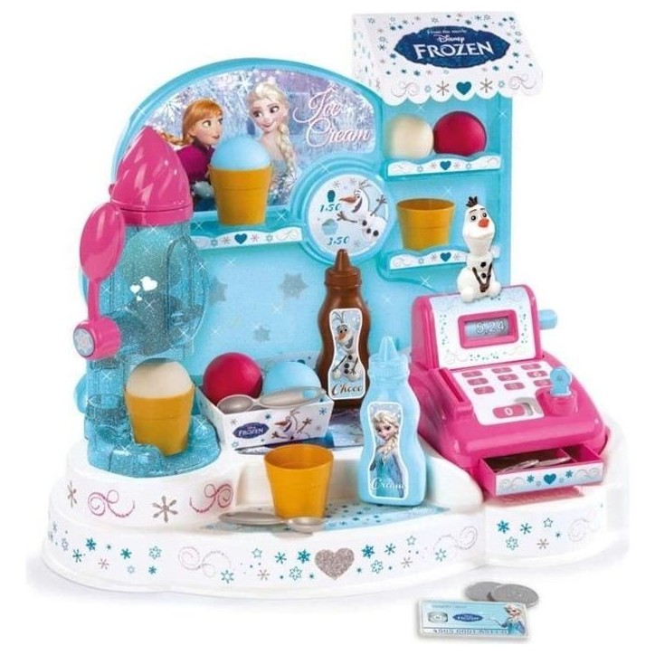 Smoby - La Reine des Neiges - Marchande de Glaces - Caisse Enregistreuse pour Enfant - 22 Accessoires + 1 Figurine Olaf Smoby - La Reine des Neiges - Marchande de Glaces - Caisse Enregistreuse pour Enfant - 22 Accessoires + 1 Figurine Olaf