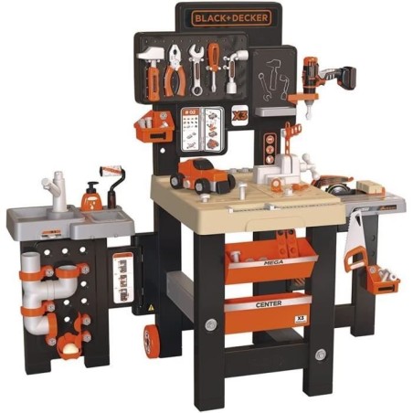 SMOBY - Black and Decker - Mega center - 3 parties : mécanique, plomb
