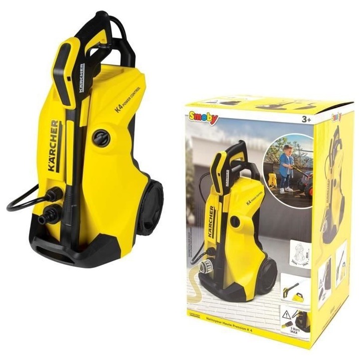 SMOBY - Kärcher - Nettoyeur haute pression K4 - Parfaite réplique - Raccordement tuyau d'arrosage - Facile a transporter - Des SMOBY - Kärcher - Nettoyeur haute pression K4 - Parfaite réplique - Raccordement tuyau d'arrosage - Facile a transporter - Des