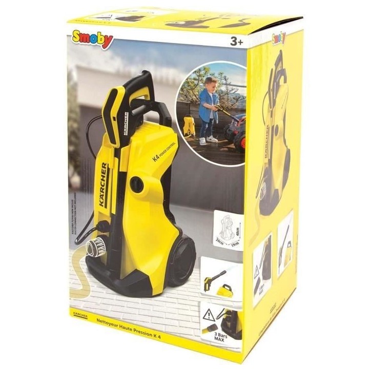 SMOBY - Kärcher - Nettoyeur haute pression K4 - Parfaite réplique - Raccordement tuyau d'arrosage - Facile a transporter - Des SMOBY - Kärcher - Nettoyeur haute pression K4 - Parfaite réplique - Raccordement tuyau d'arrosage - Facile a transporter - Des