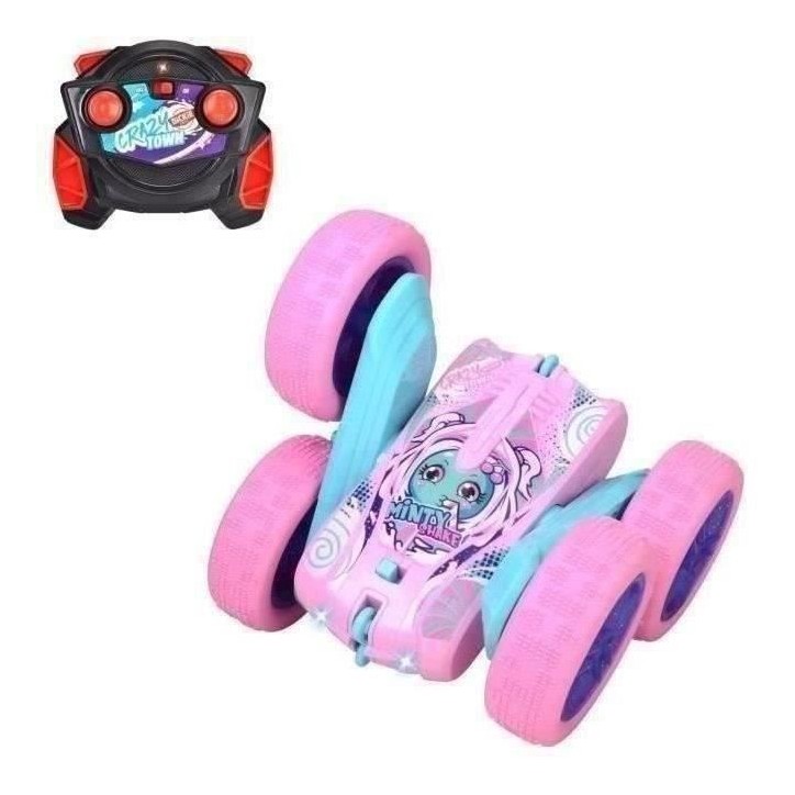 Dickie - Véhicule Radiocommandé 16 cm - Flippy Berry Shaker - Rotation 360° - Rose - Piles Incluses - Des 6 ans