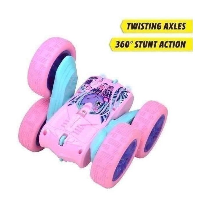 Dickie - Véhicule Radiocommandé 16 cm - Flippy Berry Shaker - Rotation 360° - Rose - Piles Incluses - Des 6 ans