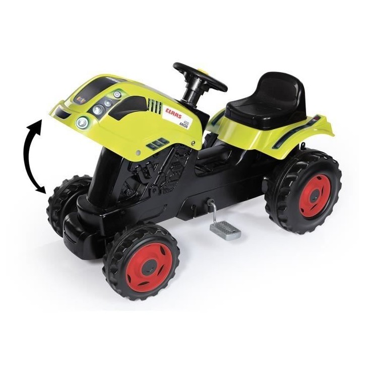 Tracteur a pédales Farmer XL + Remorque - SMOBY - CLAAS - Siege ajustable - Capot ouvrant - Vert