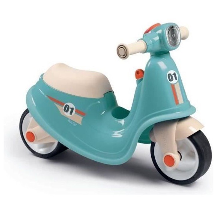 Porteur Scooter - Smoby - Bleu - Pour Bébé de 18 mois - Coffre a jouets sous le siege - L?64,5 x l34 x H47,5 cm