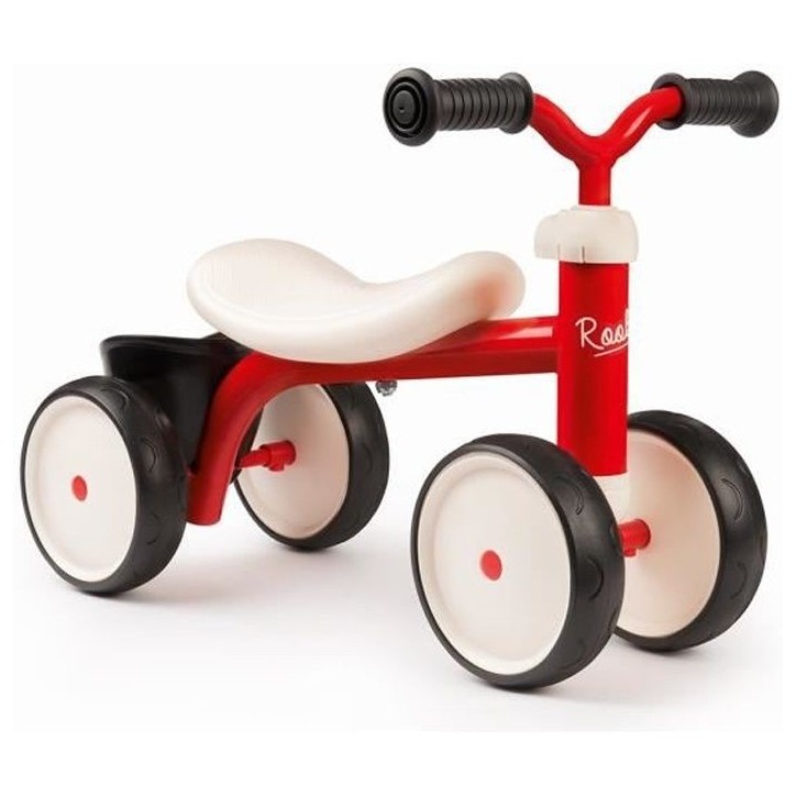 Porteur Métal Rookie - Rouge - SMOBY - Pour Enfant des 12 mois - 4 roues silencieuses et poignée de transport