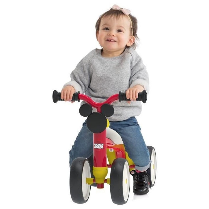 Smoby - Porteur 1er âge Mickey en métal - Rookie - Mixte - Rouge - 12 mois et plus