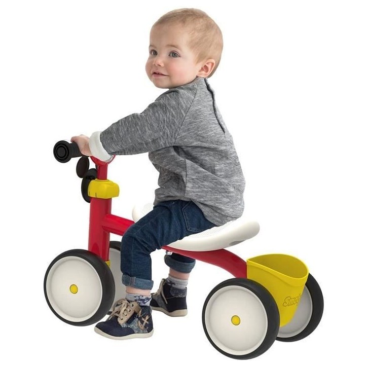 Smoby - Porteur 1er âge Mickey en métal - Rookie - Mixte - Rouge - 12 mois et plus