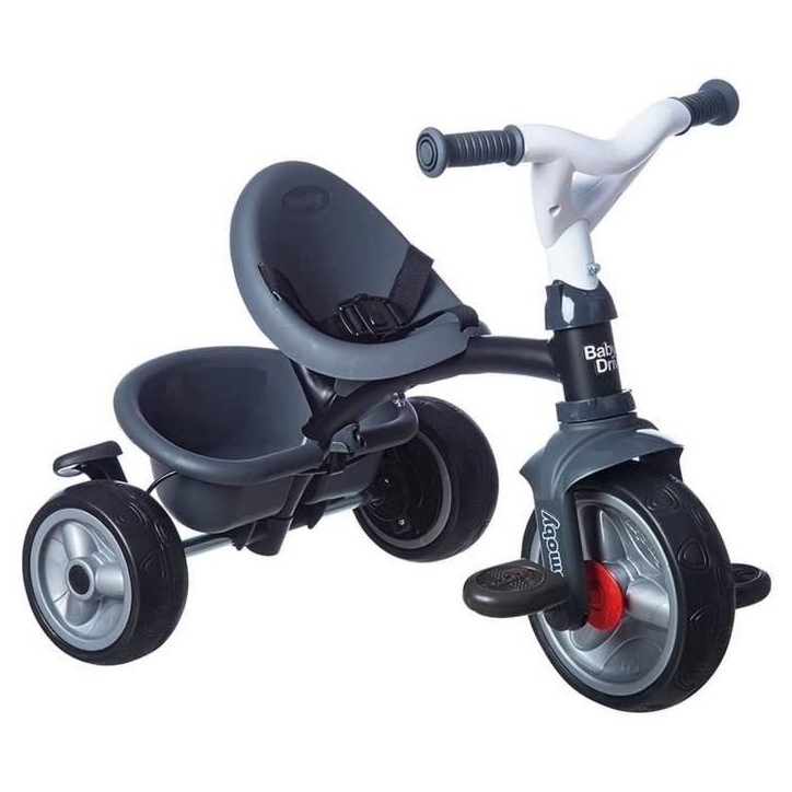 SMOBY Tricycle enfant évolutif Baby Driver Plus - Structure métal - Gris