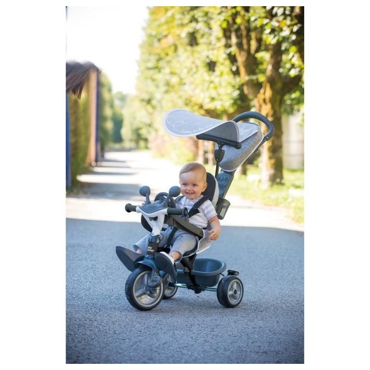 SMOBY Tricycle enfant évolutif Baby Driver Plus - Structure métal - Gris