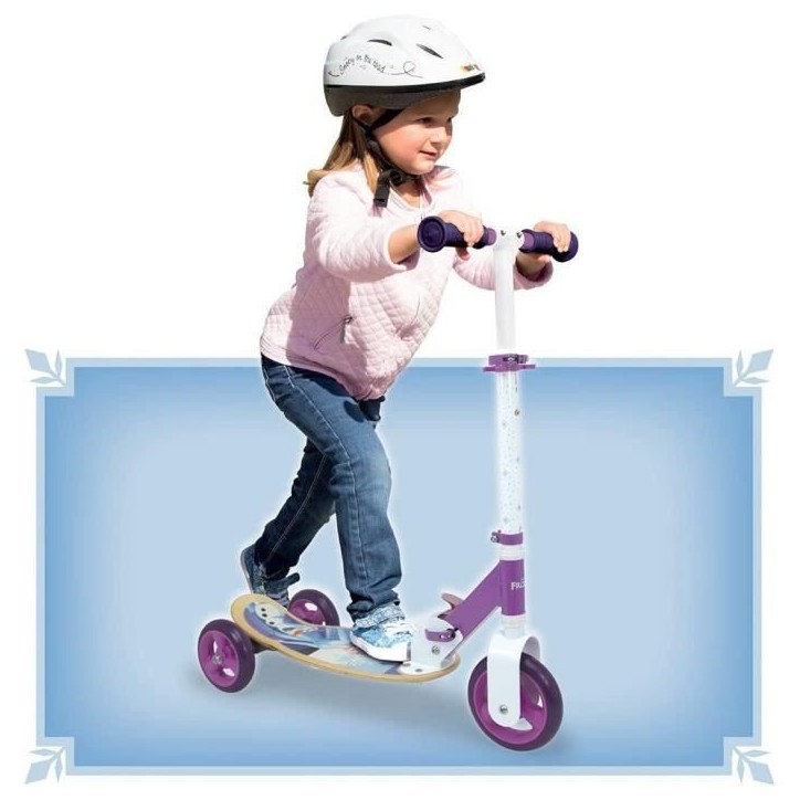 SMOBY - Reine des Neiges - Patinette 3 roues silencieuses - Guidon réglable - Trottinette enfant en bois et métal SMOBY - Reine des Neiges - Patinette 3 roues silencieuses - Guidon réglable - Trottinette enfant en bois et métal
