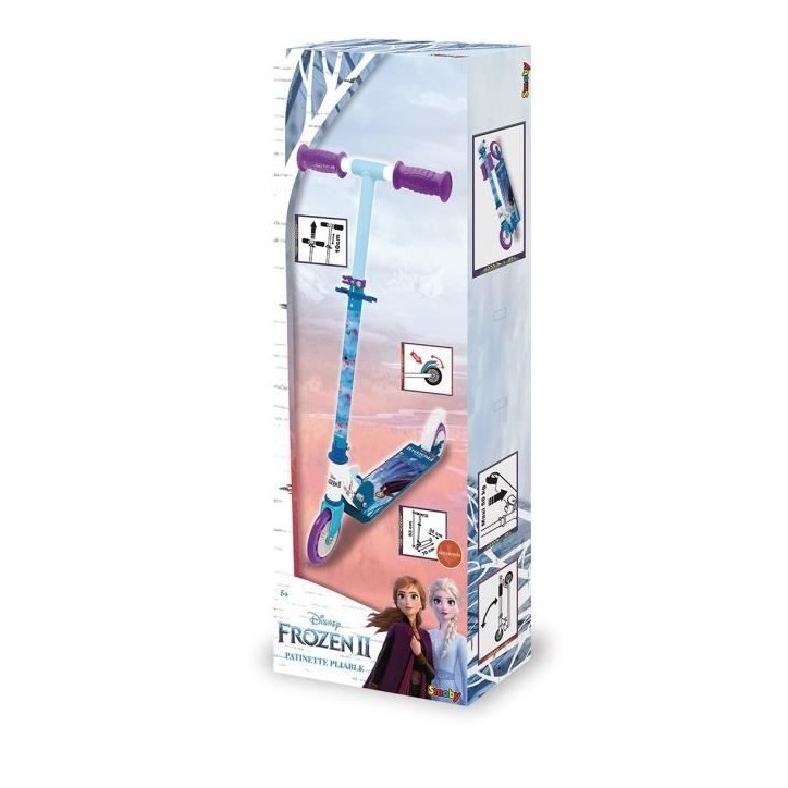 Patinette 2 roues pliable - SMOBY - Reine des Neiges - Structure métal - Trottinette avec uidon réglable Patinette 2 roues pliable - SMOBY - Reine des Neiges - Structure métal - Trottinette avec uidon réglable