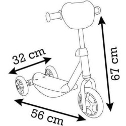 Smoby  -Patinette 3 Roues Stitch - Structure en métal - Guidon ajust