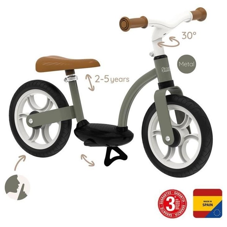 Draisienne Confort - Smoby - Mixte - Vert - Extérieur - Enfant Draisienne Confort - Smoby - Mixte - Vert - Extérieur - Enfant
