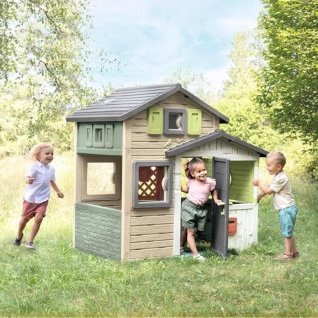 Smoby Life - Maison Friends House Evo - Moderne et spacieuse - Portillon - Boite aux Lettres - Des 3 ans