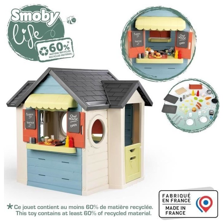 SMOBY Life - Maison Chef House - Maison theme cuisine et marchande - Nombreuses fonctions de jeu - Matiere recyclée - Des 2 ans SMOBY Life - Maison Chef House - Maison theme cuisine et marchande - Nombreuses fonctions de jeu - Matiere recyclée - Des 2 ans