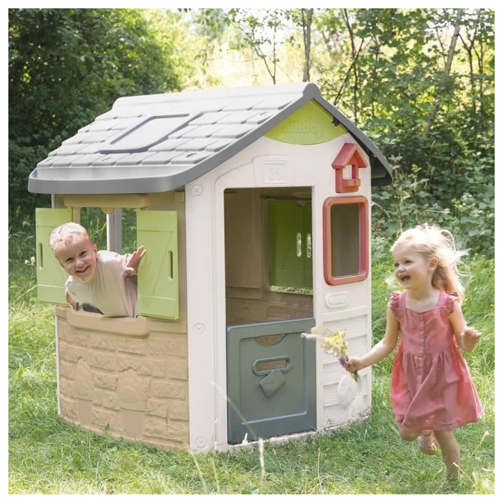 SMOBY Life - Maison Jura Lodge - Portillons a l'avant et a l'arriere - Mangeoire a oiseaux - Anti-UV - Matiere Recyclée - Des 2 SMOBY Life - Maison Jura Lodge - Portillons a l'avant et a l'arriere - Mangeoire a oiseaux - Anti-UV - Matiere Recyclée - Des 2