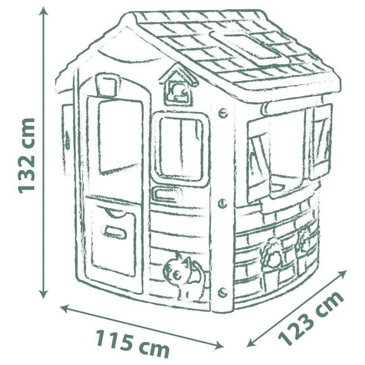 SMOBY Life - Maison Jura Lodge - Portillons a l'avant et a l'arriere - Mangeoire a oiseaux - Anti-UV - Matiere Recyclée - Des 2 SMOBY Life - Maison Jura Lodge - Portillons a l'avant et a l'arriere - Mangeoire a oiseaux - Anti-UV - Matiere Recyclée - Des 2