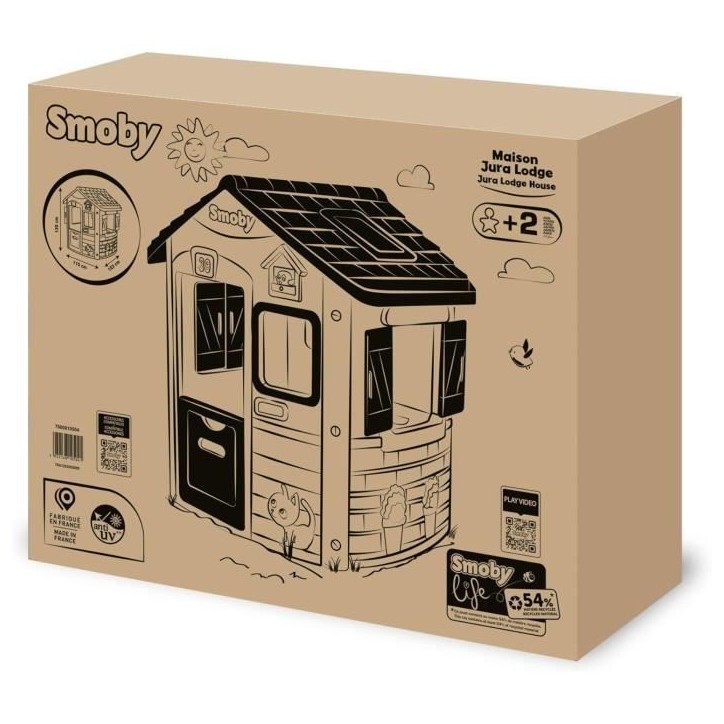 SMOBY Life - Maison Jura Lodge - Portillons a l'avant et a l'arriere - Mangeoire a oiseaux - Anti-UV - Matiere Recyclée - Des 2 SMOBY Life - Maison Jura Lodge - Portillons a l'avant et a l'arriere - Mangeoire a oiseaux - Anti-UV - Matiere Recyclée - Des 2