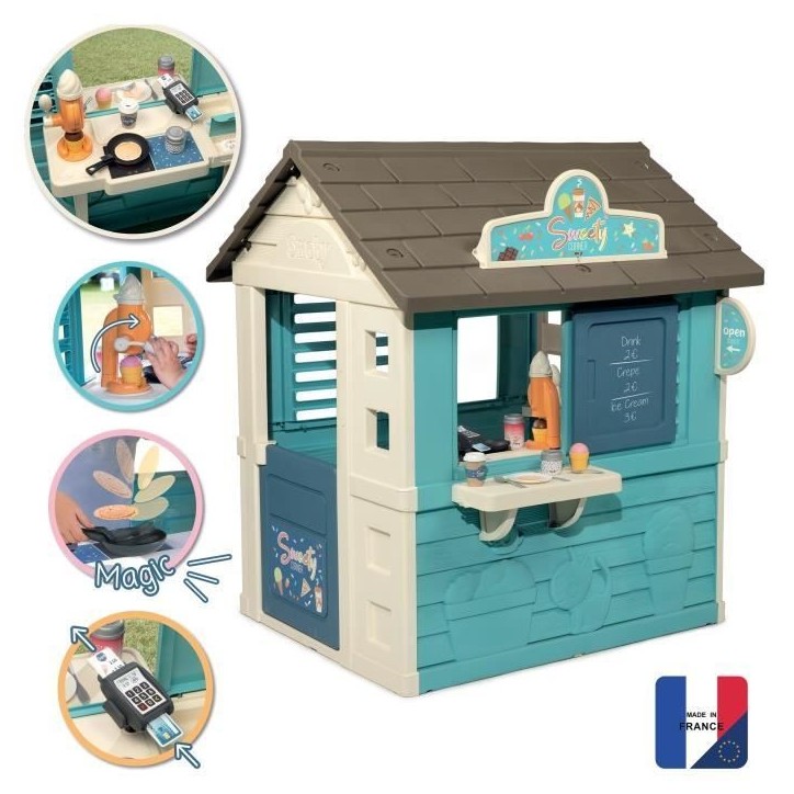 SMOBY - Maison Sweety Corner - Comptoir et espace de préparation - Machine a glaces - 18 accessoires inclus - Fabriqué en Fran SMOBY - Maison Sweety Corner - Comptoir et espace de préparation - Machine a glaces - 18 accessoires inclus - Fabriqué en Fran