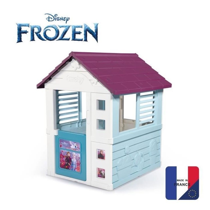 Maison La Reine des Neiges - Smoby - 1 portillon + 2 fenetres - Anti-UV - 98x110x127 cm