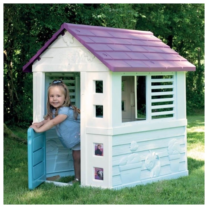 Maison La Reine des Neiges - Smoby - 1 portillon + 2 fenetres - Anti-UV - 98x110x127 cm