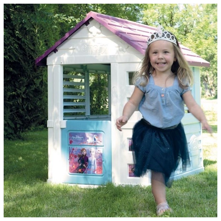 Maison La Reine des Neiges - Smoby - 1 portillon + 2 fenetres - Anti-UV - 98x110x127 cm