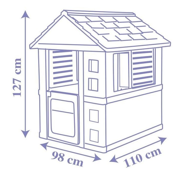 Maison La Reine des Neiges - Smoby - 1 portillon + 2 fenetres - Anti-UV - 98x110x127 cm