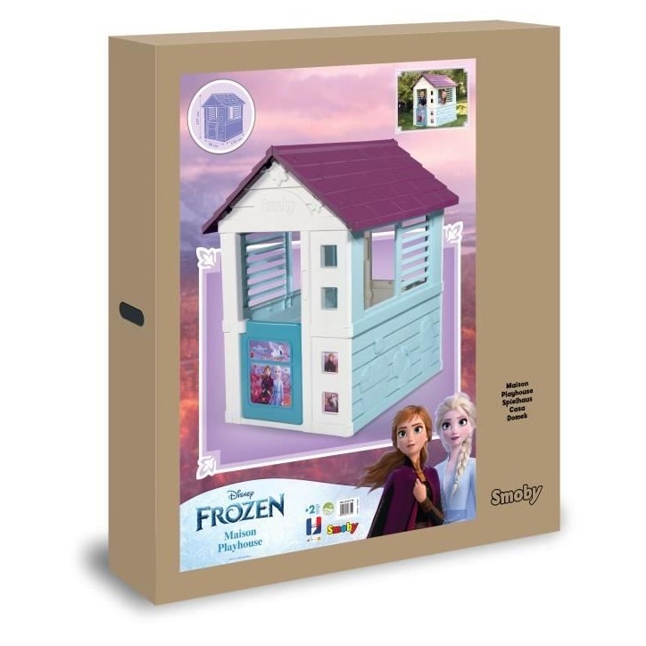 Maison La Reine des Neiges - Smoby - 1 portillon + 2 fenetres - Anti-UV - 98x110x127 cm