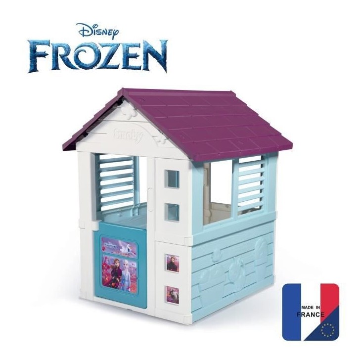 Maison La Reine des Neiges - Smoby - 1 portillon + 2 fenetres - Anti-UV - 98x110x127 cm