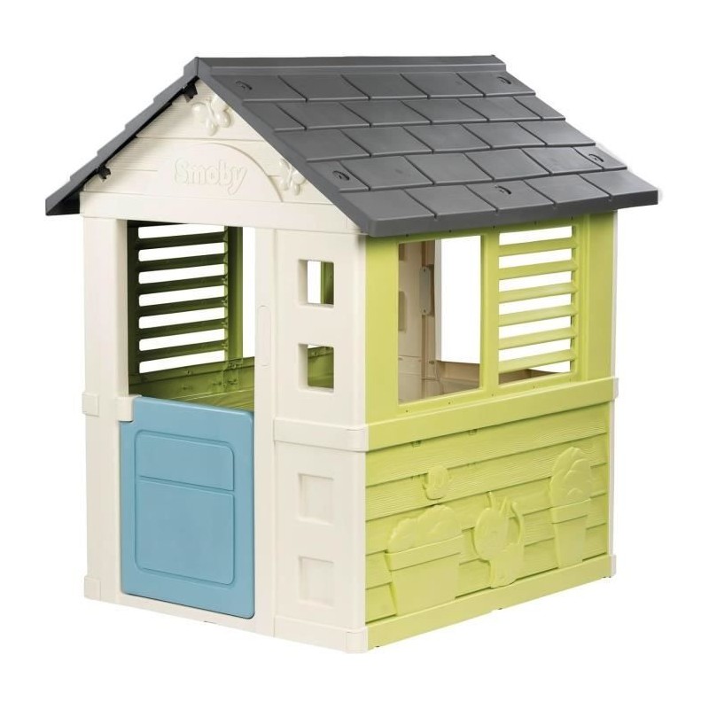 Smoby Life - Jolie Maison - Design Moderne - Portillon, Fenetres avec