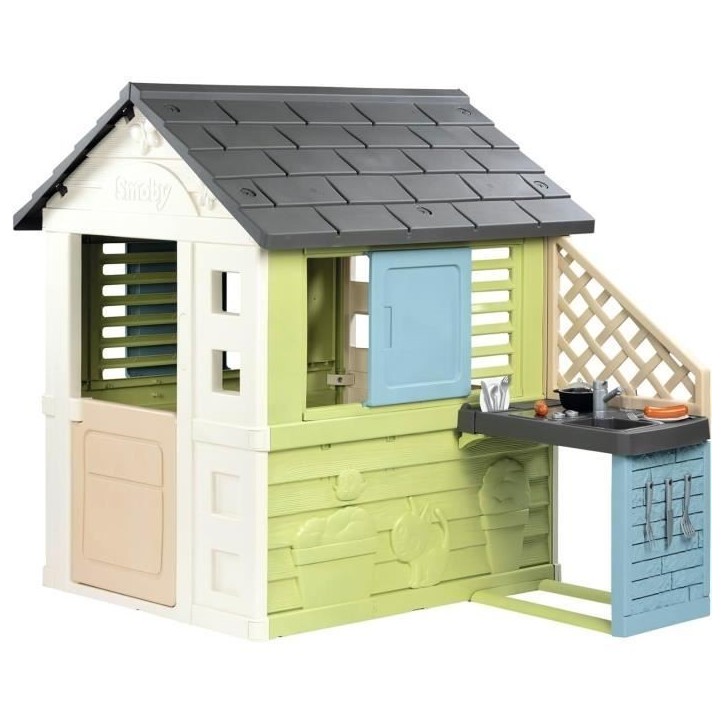 Smoby Life - Maison Pretty + Cuisine d'été - Plaque Grill et évier - 17 accessoires - Matiere Recyclée - Des 2 Ans Smoby Life - Maison Pretty + Cuisine d'été - Plaque Grill et évier - 17 accessoires - Matiere Recyclée - Des 2 Ans