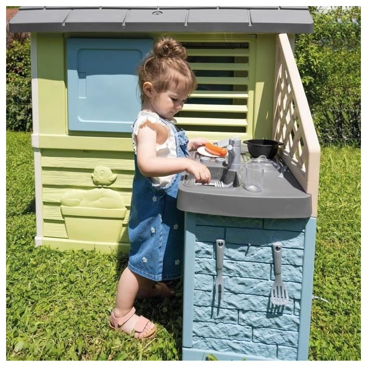 Smoby Life - Maison Pretty + Cuisine d'été - Plaque Grill et évier - 17 accessoires - Matiere Recyclée - Des 2 Ans Smoby Life - Maison Pretty + Cuisine d'été - Plaque Grill et évier - 17 accessoires - Matiere Recyclée - Des 2 Ans